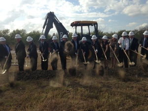 Officials break ground on the new Highway 360 Project on October 21, 2015.